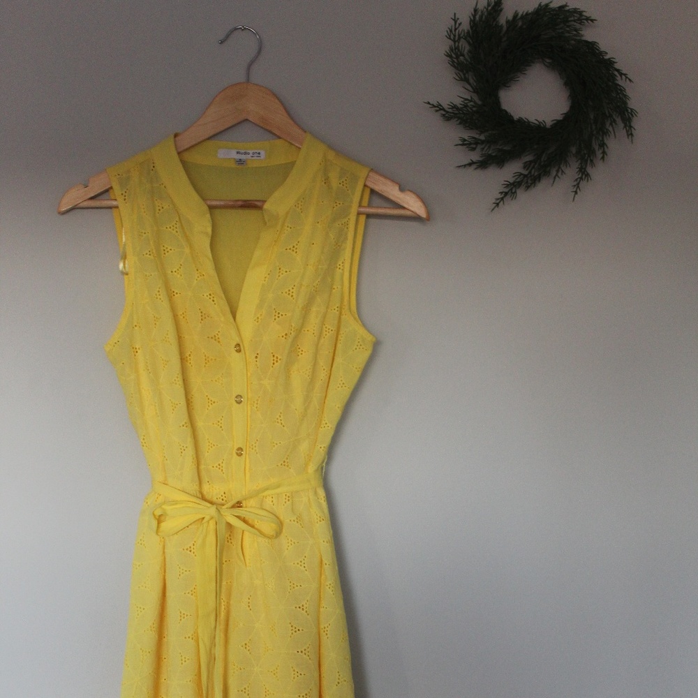 Studio One Tie-waist Dress with Floral Detail